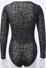 Load image into Gallery viewer, Black Sexy Leopard See-through Square Collar Skinny Jumpsuits