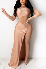 Load image into Gallery viewer, Apricot Fashion Sexy Patchwork See-through O Neck Skinny Jumpsuits