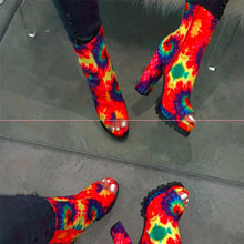 Load image into Gallery viewer, Orange Sexy Round Leather Shoes