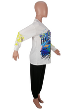 Load image into Gallery viewer, White Casual Print Pullovers O Neck Tops