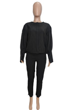 Load image into Gallery viewer, Black Street Solid Hollowed Out Split Joint O Neck Two Pieces