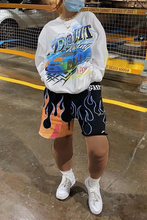 Load image into Gallery viewer, White Casual Print Pullovers O Neck Tops