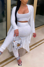 Load image into Gallery viewer, Black Fashion Casual Solid Basic U Neck Long Sleeve Three-piece Set