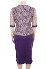 Load image into Gallery viewer, Khaki Work Daily Solid Split Joint O Neck Pencil Skirt Plus Size
