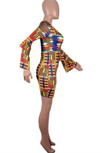 Load image into Gallery viewer, Earth Yellow Casual Plaid Print Split Joint V Neck Wrapped Skirt Dresses
