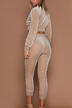 Load image into Gallery viewer, Black Casual Solid Split Joint V Neck Long Sleeve Two Pieces
