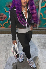 Load image into Gallery viewer, Grey Sportswear Solid Split Joint Turndown Collar Long Sleeve Two Pieces
