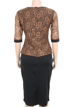 Load image into Gallery viewer, Purple Work Daily Solid Split Joint O Neck Pencil Skirt Plus Size
