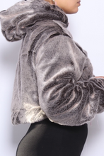 Load image into Gallery viewer, Grey Casual Solid Split Joint Hooded Collar Tops
