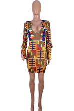 Load image into Gallery viewer, Earth Yellow Casual Plaid Print Split Joint V Neck Wrapped Skirt Dresses
