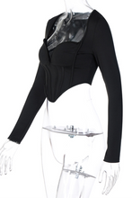 Load image into Gallery viewer, Black Street Solid Split Joint V Neck Tops
