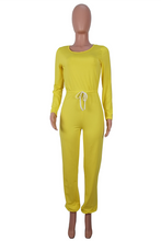Load image into Gallery viewer, Tangerine Red Casual Solid Draw String O Neck Regular Jumpsuits
