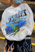 Load image into Gallery viewer, White Casual Print Pullovers O Neck Tops
