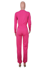 Load image into Gallery viewer, Tangerine Red Casual Solid Draw String O Neck Regular Jumpsuits
